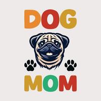 mopshond hond mam t-shirt ontwerp vector