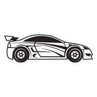 verzamelen racing auto schets illustratie in zwart en wit vector