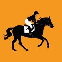 paard racing gemakkelijk vlak stijl illustratie vector