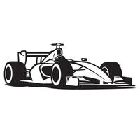formule racing auto illustratie in zwart en wit vector