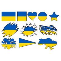 reeks van Oekraïne vlag ontwerp bundels vector