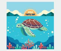 wereld schildpad dag achtergrond illustratie vector