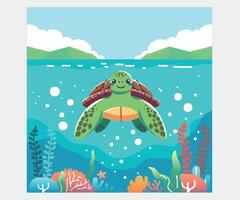 wereld schildpad dag tekening illustratie vector