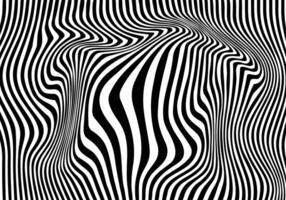 zebra kromme lijn strepen in zwart geïsoleerd Aan wit achtergrond. vector