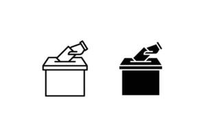 hand- stemmen stemming doos icoon, verkiezing stemmen concept, illustratie Aan wit achtergrond vector