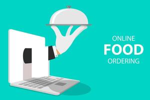 isometrische vlak concept voor online voedsel bestellen. vector