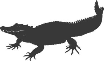 silhouet alligator dier zwart kleur enkel en alleen vol lichaam vector