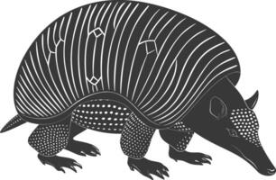 silhouet gordeldier dier zwart kleur enkel en alleen vol lichaam vector