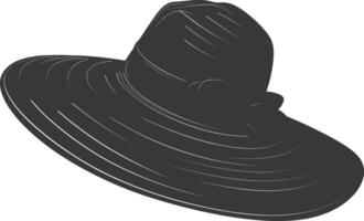 silhouet strand hoed zwart kleur enkel en alleen vector