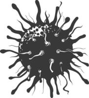 silhouet virus zwart kleur enkel en alleen vol lichaam vector