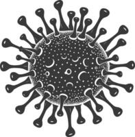 silhouet virus zwart kleur enkel en alleen vol lichaam vector