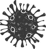 silhouet virus zwart kleur enkel en alleen vol lichaam vector