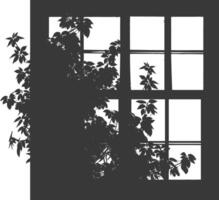 silhouet venster zwart kleur enkel en alleen vol vector