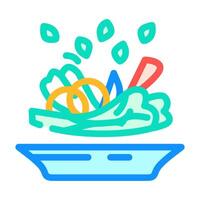 salade snel voedsel kleur icoon illustratie vector