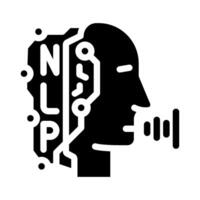 natuurlijk taal verwerken nlp seo glyph icoon illustratie vector