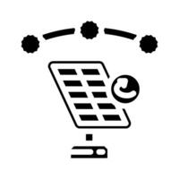 bijhouden systeem zonne- paneel glyph icoon illustratie vector