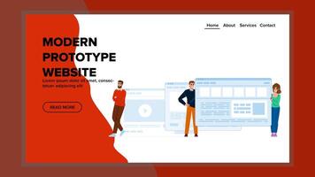 interactief modern voorlopig ontwerp websie vector
