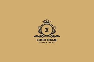 luxe brief X logo ontwerp vector