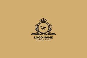 luxe brief w logo ontwerp vector