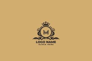 luxe brief m logo ontwerp vector