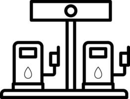 benzine station lijn icoon vector