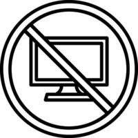 verboden teken lijn icoon vector