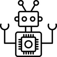 robot lijn icoon vector