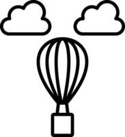 hete luchtballon lijn icoon vector