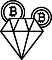 bitcoin diamant lijn icoon vector