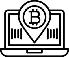 bitcoin plaats lijn icoon vector