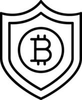 bitcoin beveiligen lijn icoon vector