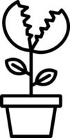 Venus flytrap lijn icoon vector