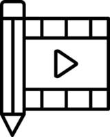 pictogram voor filmbewerkingslijn vector