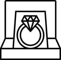 diamanten ring lijn icoon vector