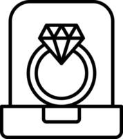 diamanten ring lijn icoon vector