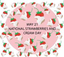nationaal aardbeien en room dag vector