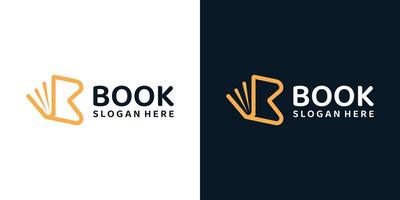 boek met lijn model- logo ontwerp sjabloon met eerste brief b grafisch ontwerp illustratie. icoon, symbool, creatief. vector