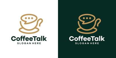 online koffie logo ontwerp sjabloon. koffie kop met babbelen bubbel logo ontwerp grafisch . symbool, icoon, creatief. vector