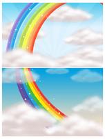 Een mooie lucht en regenboog vector