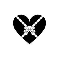 hart vorm geven aan, liefde icoon symbool met lint silhouet, gemakkelijk en vlak stijl, kan gebruik voor logo gram, kunst illustratie, decoratie, overladen, appjes, pictogram, Valentijnsdag dag, of grafisch ontwerp element vector