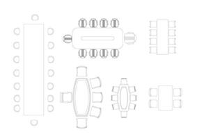 meubilair icoon interieur plan visie top set. architectuur huis tafel lijn huis schets appartement verzameling geïsoleerd lay-out ontwerp project blauwdruk. vector