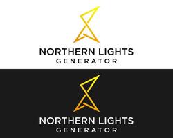 noorden richting en macht elektrisch bedrijf logo ontwerp. vector