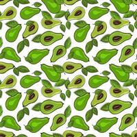 rijp, sappig avocado besnoeiing met bladeren, naadloos meetkundig patroon.hand getrokken in tekening stijl.design voor het drukken Aan stoffen, vakantie en banketbakkerij verpakking, behang, omhulsel en vodje vector
