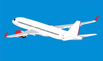 illustratie van een wit vliegtuig Aan een blauw achtergrond vector