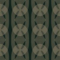 een luxueus naadloos patroon in zwart en goud, met overladen meetkundig vormen en elegant lijnen. perfect voor textiel, omhulsel papier, of achtergrond ontwerpen vector