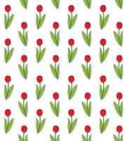 naadloos patroon van schetsen kleur tulp vector