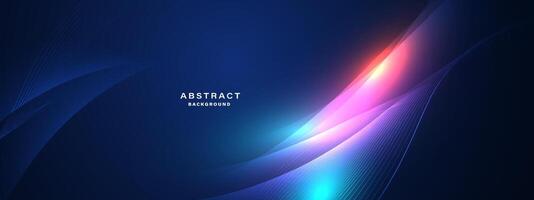 abstract futuristische blauw achtergrond met gloeiend licht effect vector