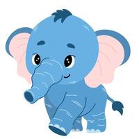 schattig tekenfilm olifant. kinderachtig illustratie vlak stijl. voor poster, groet kaart, baby ontwerp. vector