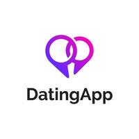 liefde dating babbelen praten bericht bij elkaar passen logo vector