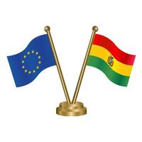 Europese unie en Andorra tafel vlaggen vector